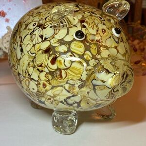 Vintage Murano Glass Millefiori Large Pig Figurine Staue